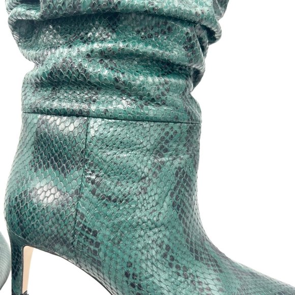 Paris Texas Slouch Snake Effect Python Embossed Heeled Boots - Picture 12 of 14